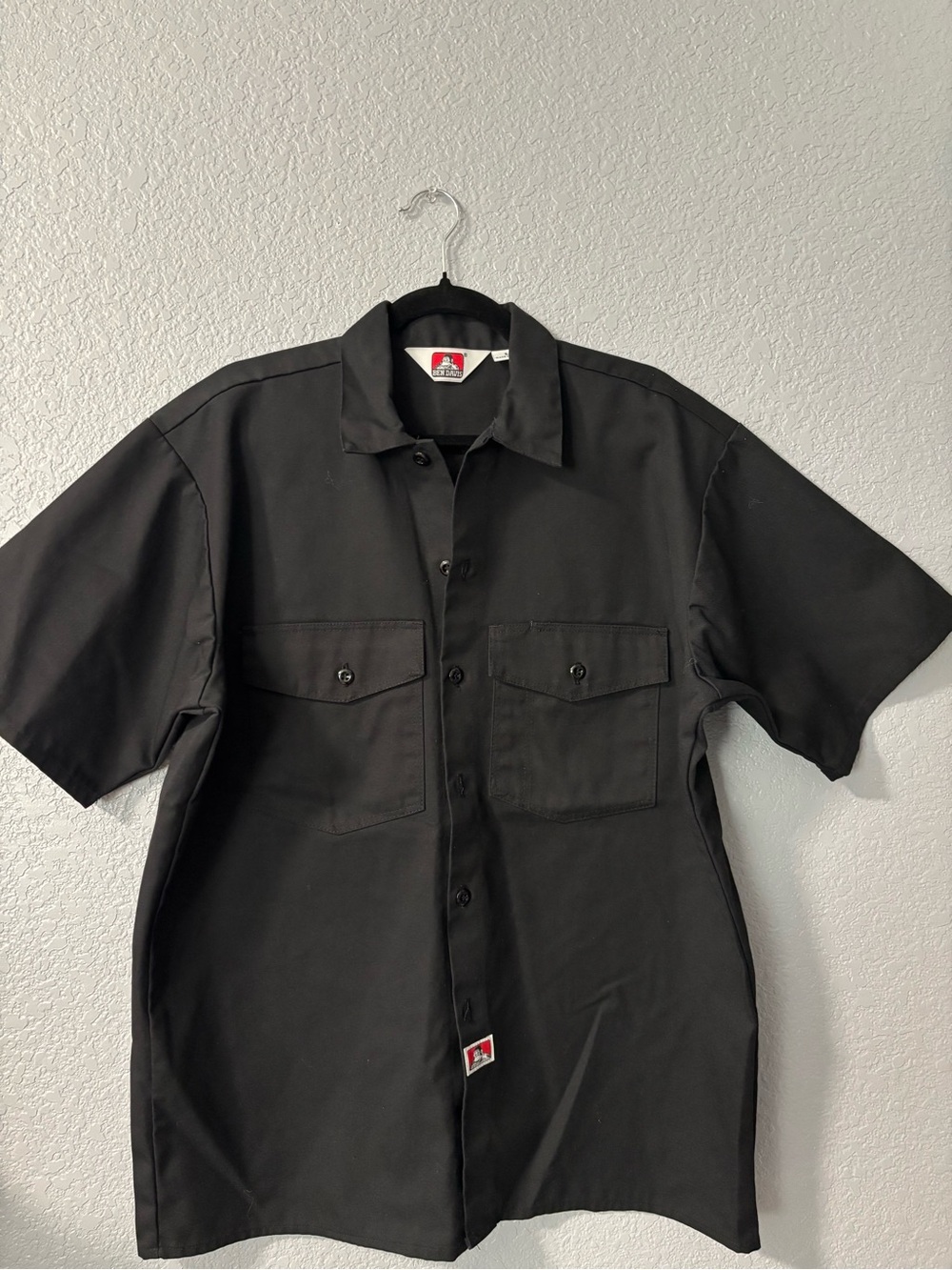 Ben Davis Black Short-Sleeve Button-Down Work Shirt